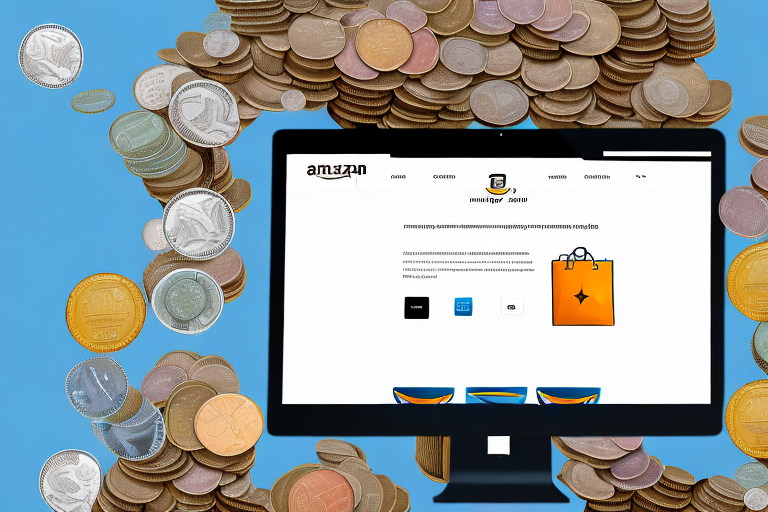 A computer screen showing the amazon website interface with various products