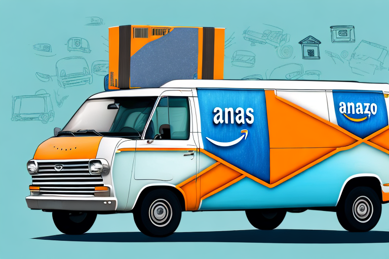 A van with amazon-themed colors and design elements