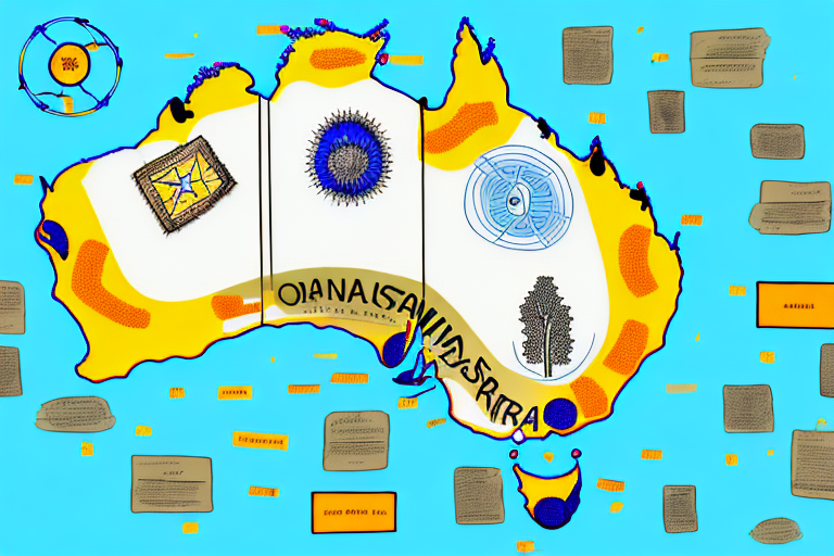 A map of australia with a symbolic representation of amazon packages scattered across it