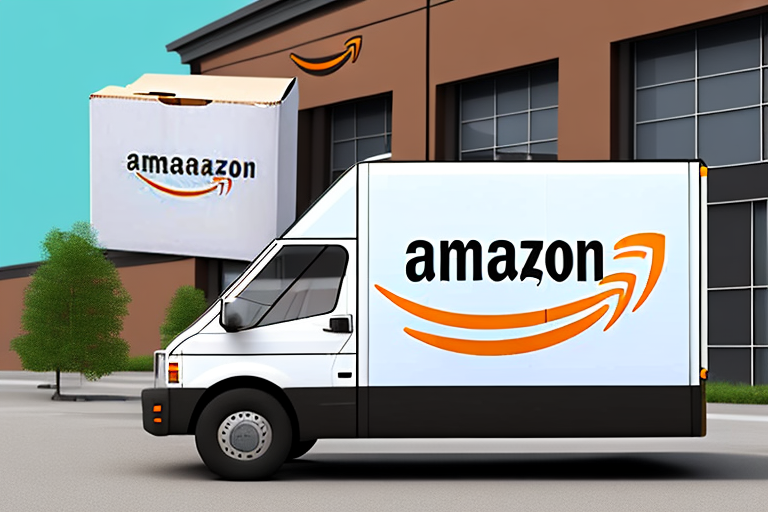 An amazon delivery van with multiple packages inside