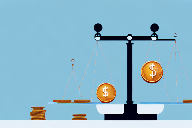 A scale balancing different elements such as a calculator