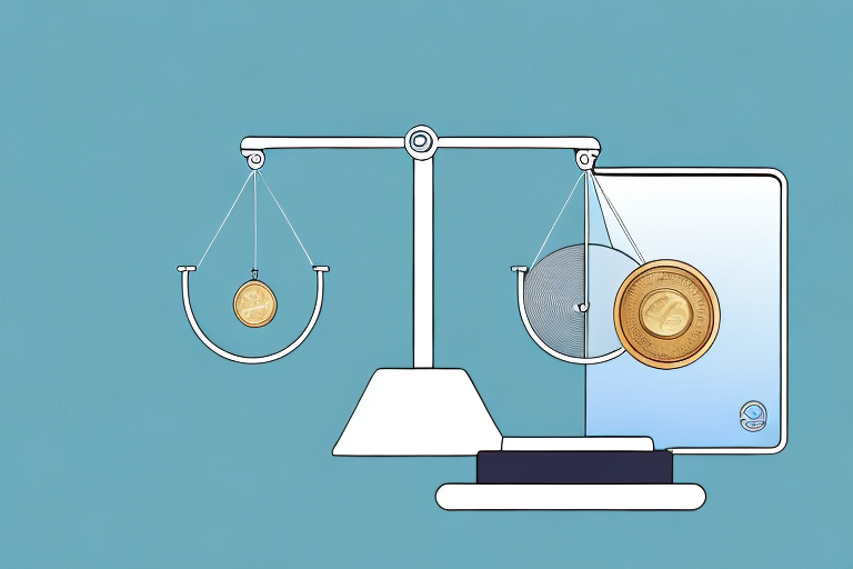 A digital scale balancing a computer mouse and a coin