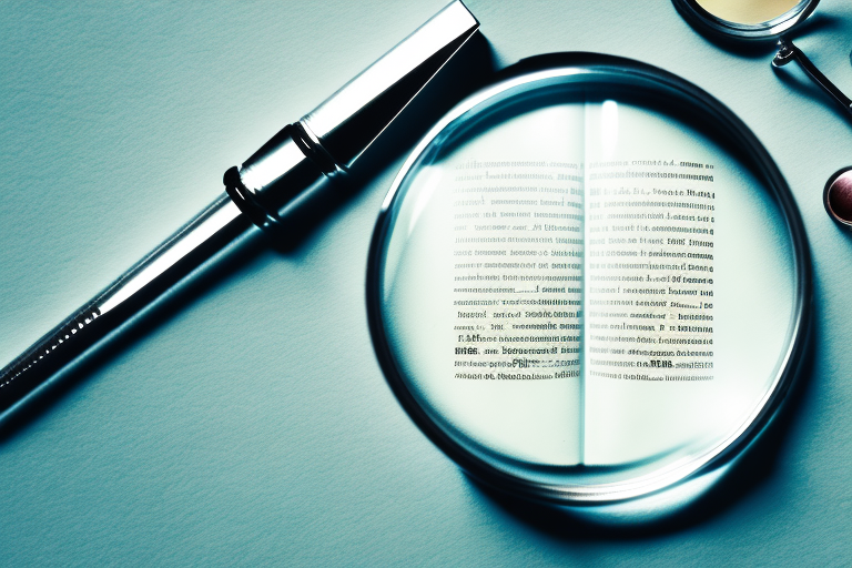 A magnifying glass hovering over a book on an amazon-themed background