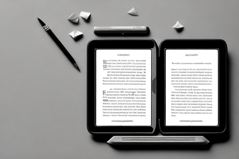 A kindle e-reader displaying a book cover