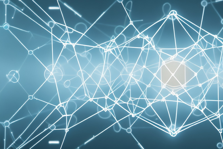 A computer screen displaying a series of interconnected nodes