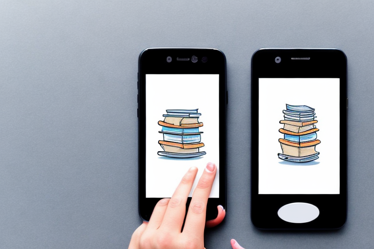 A smartphone with a book scanning app open