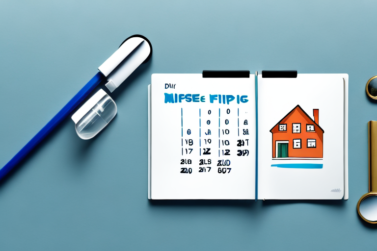 A magnifying glass revealing a house inside a flip calendar