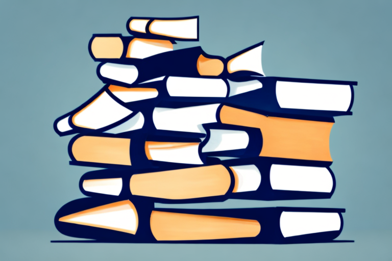 A stack of variously shaped books