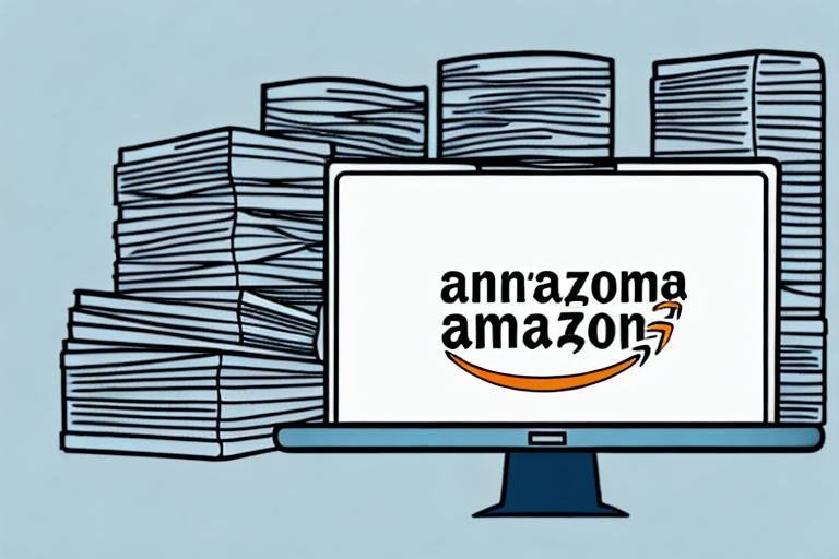 A stack of various types of books next to a laptop displaying an amazon webpage