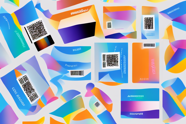 A variety of colorful labels scattered across a desktop