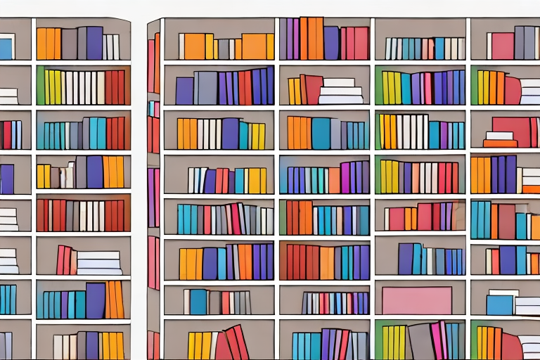 A neatly organized bookshelf filled with diverse books