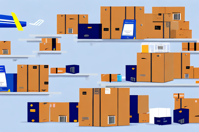 A warehouse with various packaged products ready for shipment