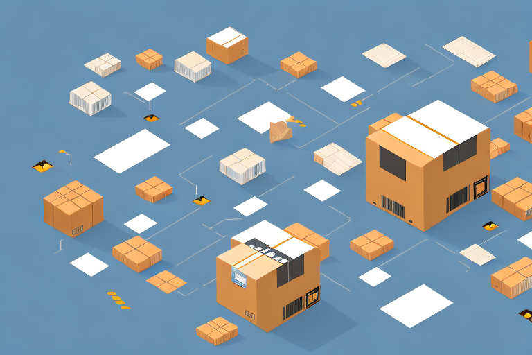 A warehouse with numerous boxes