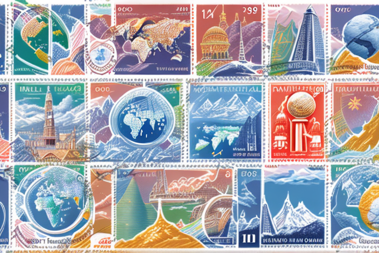 Various international postage stamps