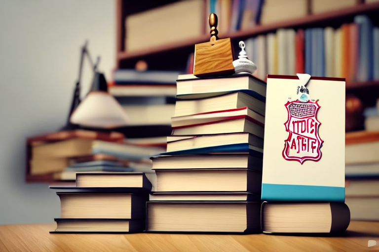 A variety of books stacked and scattered