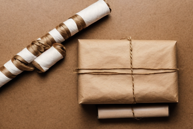 A package wrapped in brown paper and twine