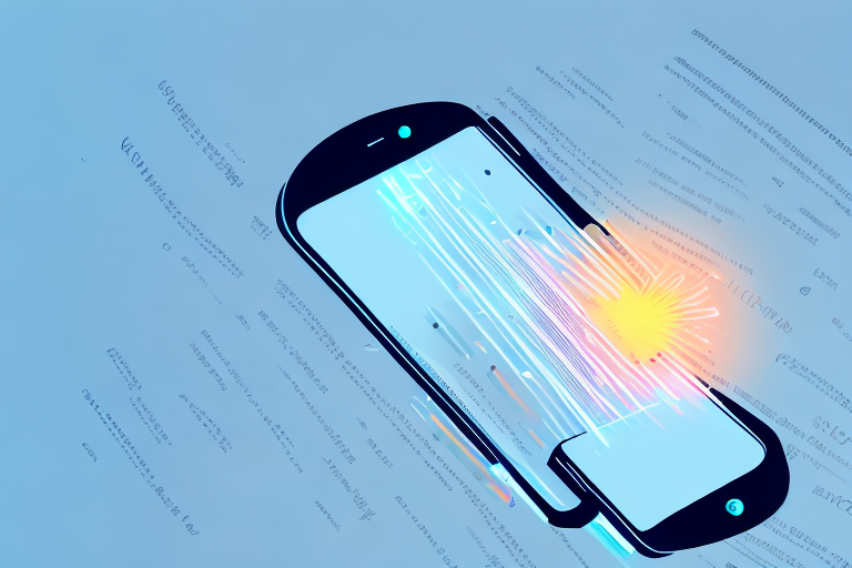 A smartphone with a glowing screen