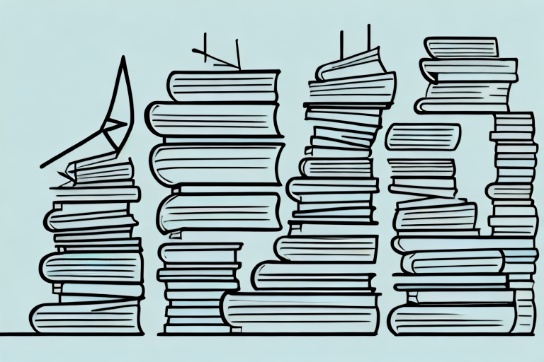 A pile of variously shaped books