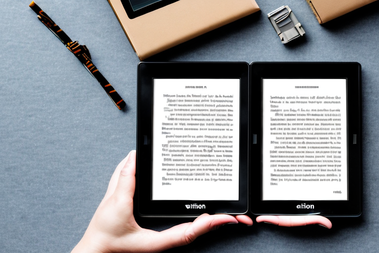 An amazon kindle surrounded by various types of books