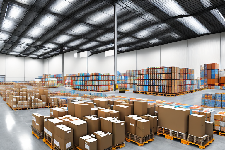 A warehouse full of packaged goods ready for shipment