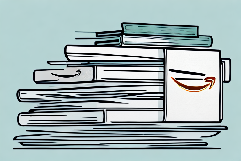 A stack of books next to a stylized