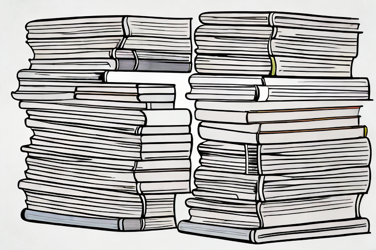 A massive stack of various types of books