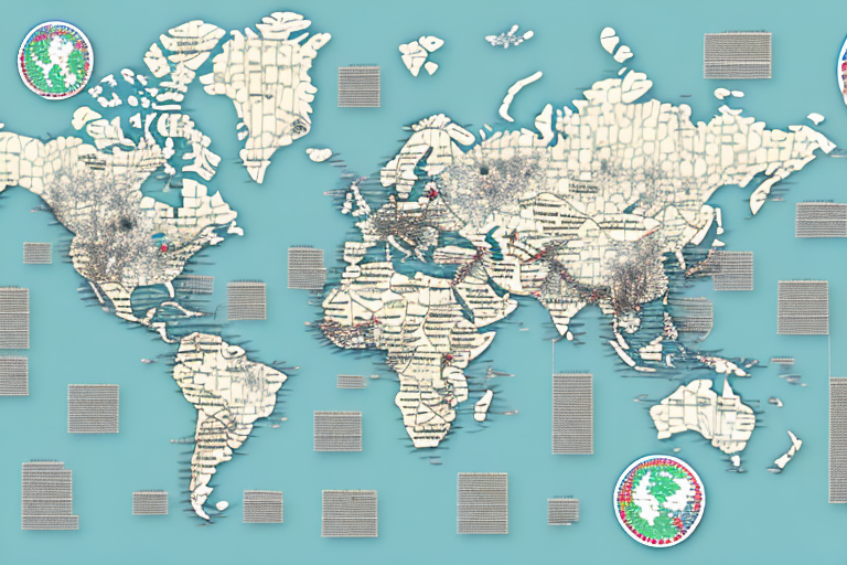 A map dotted with various warehouse icons