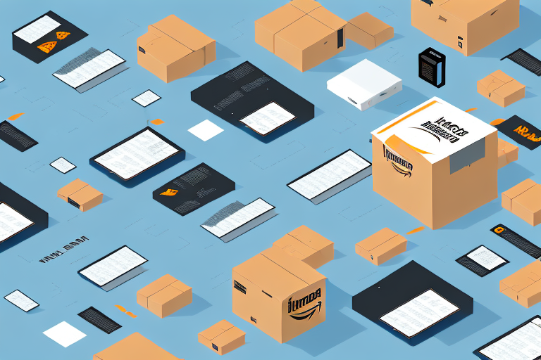 A warehouse with amazon packages