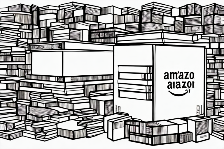 A large amazon box with a book silhouette inside