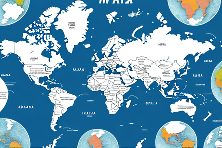 A global map highlighting various locations with small warehouse icons to represent amazon fba fulfillment centers