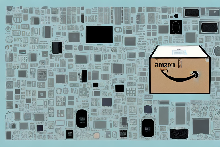 An amazon shipping box with various products such as electronics