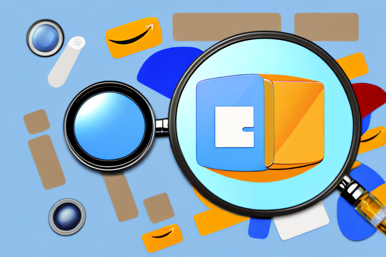 A chrome extension icon surrounded by various amazon products