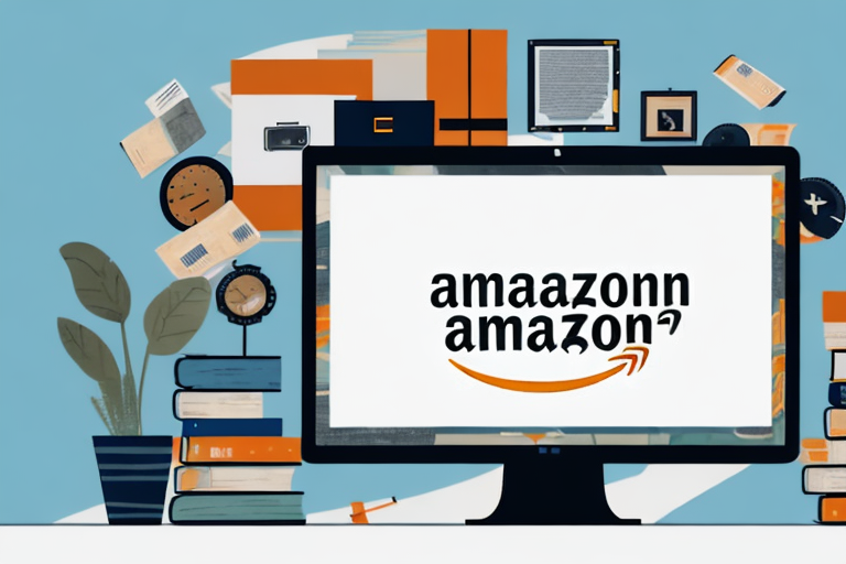 A stack of various books next to a computer displaying an amazon marketplace screen