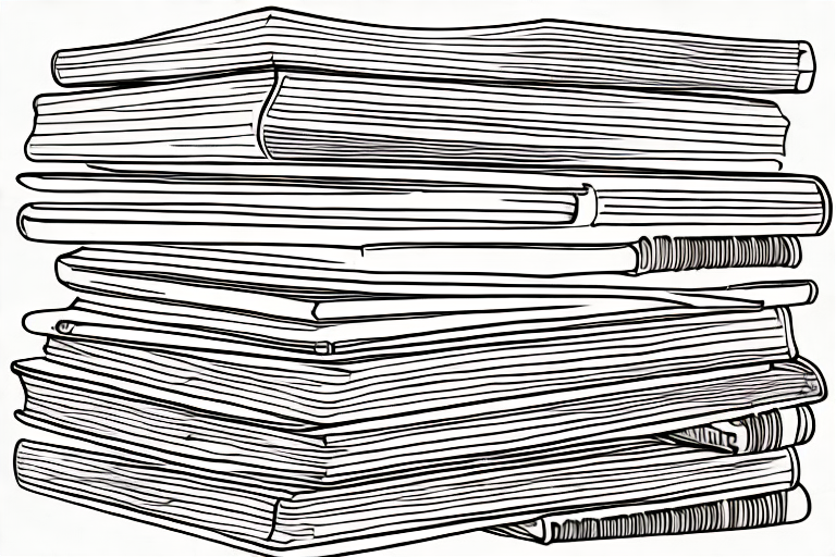 A pile of various types of books with a barcode on each