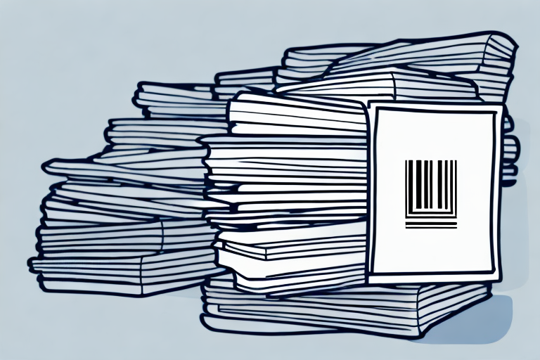 A stack of various books with a barcode and a simplified