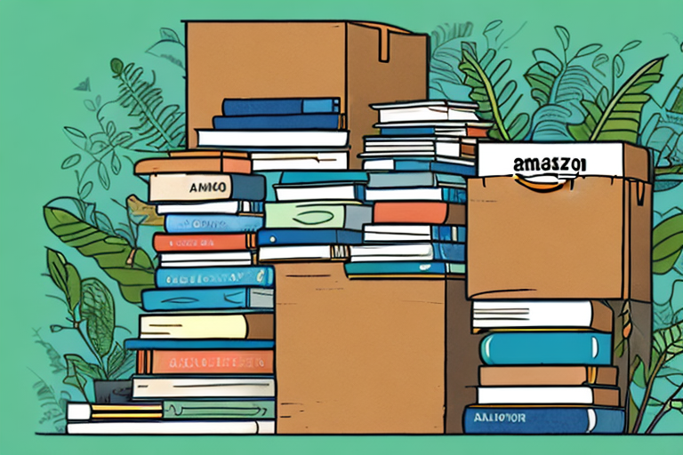 A large amazon box filled with various types of books