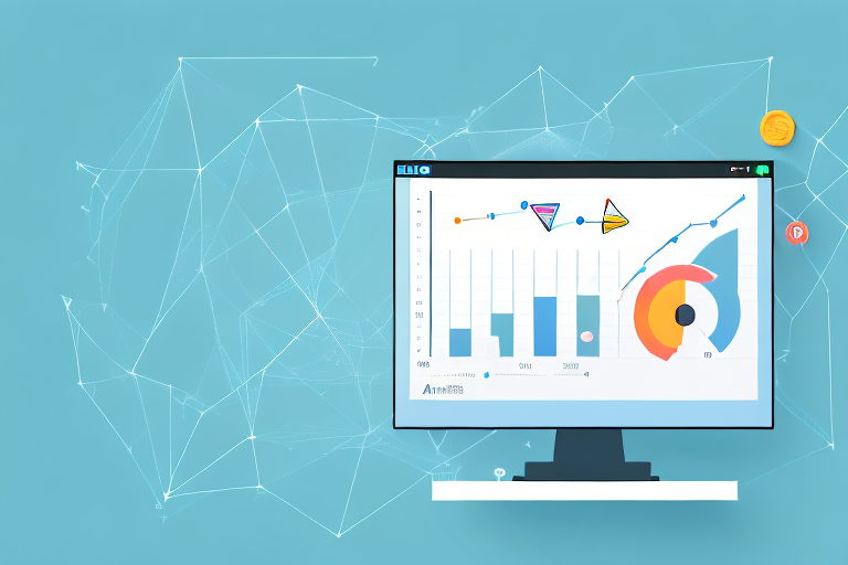 A computer screen displaying charts and graphs representing profits