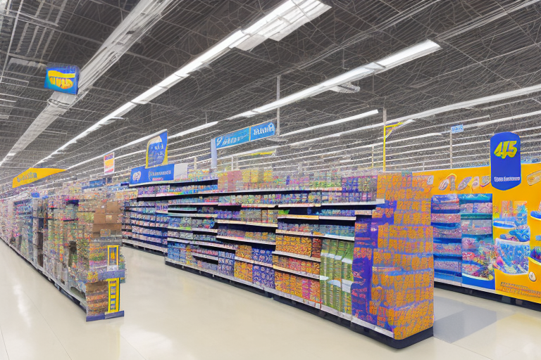 A large walmart store with a variety of products like electronics