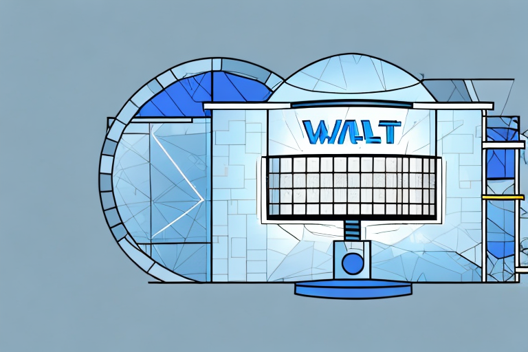 A walmart store with a rising graph symbolizing increasing sales