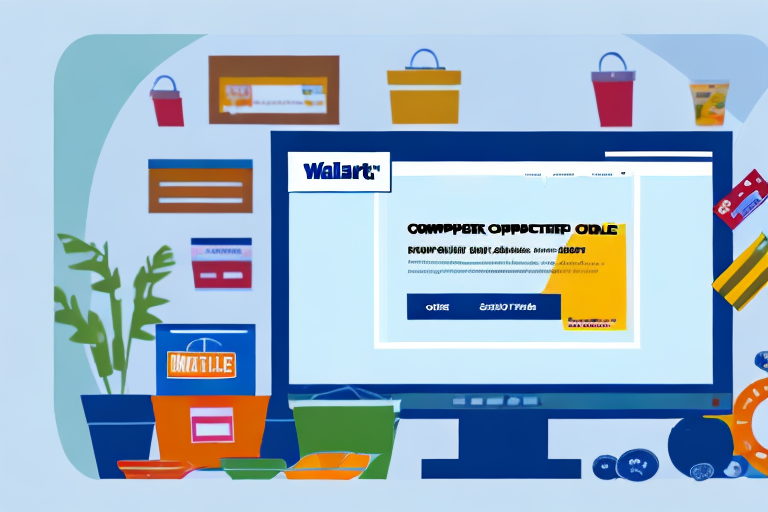 A computer with walmart's website open on the screen