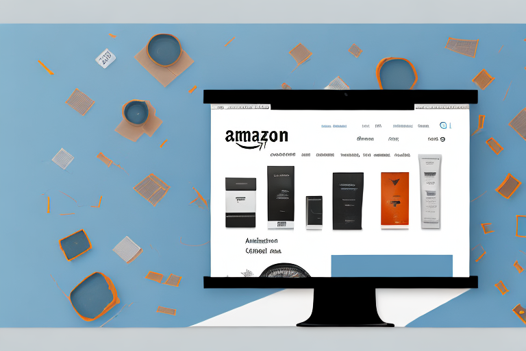 A computer screen displaying an amazon product page with several blank image thumbnails