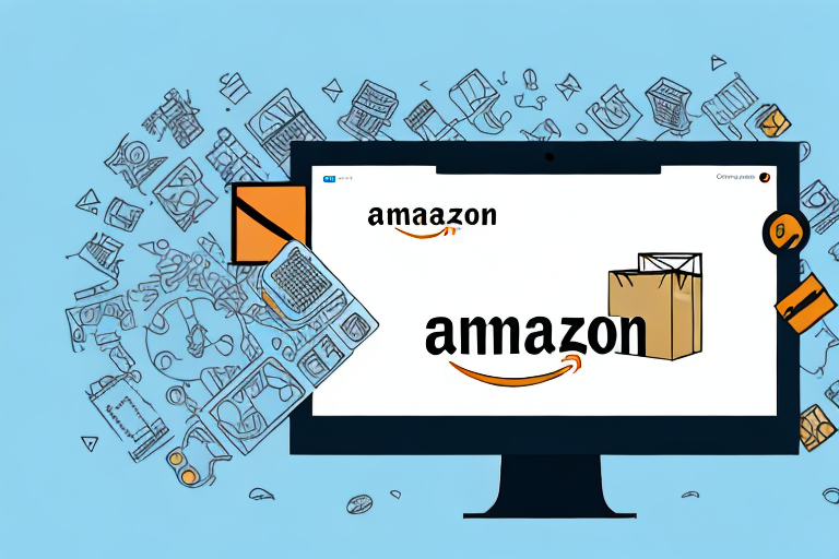 A computer screen displaying an amazon product page with various images and a cursor hovering over the 'download' icon