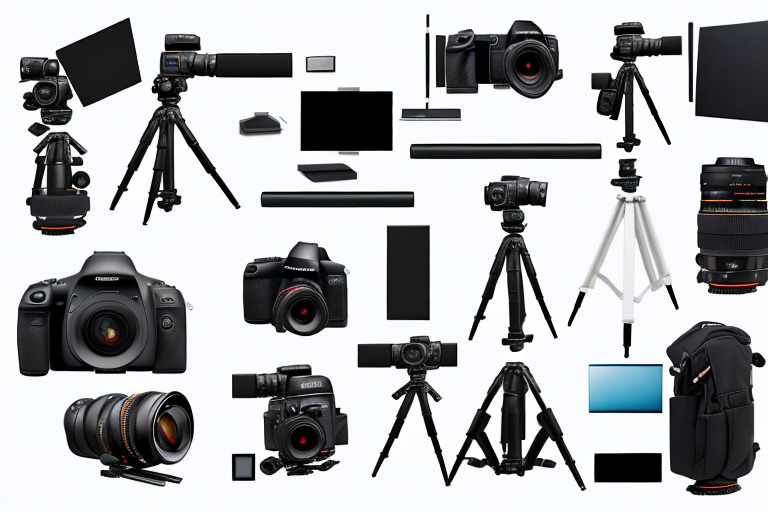 A professional photography setup including a high-end camera