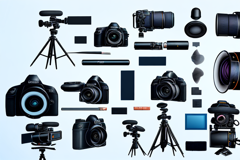 A professional camera set up focusing on a product