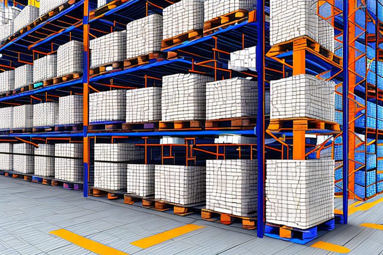 A warehouse filled with neatly stacked pallets