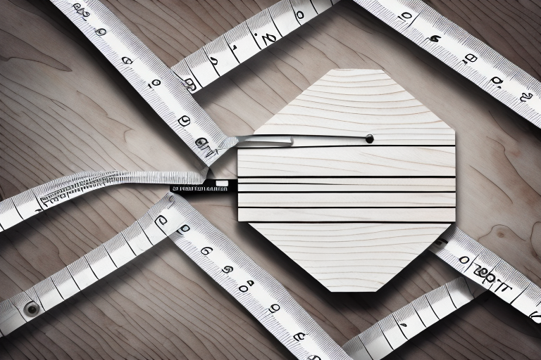 A wooden pallet being measured with a tape measure