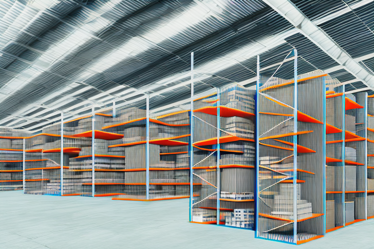 A warehouse with different stacks of pallets in various configurations