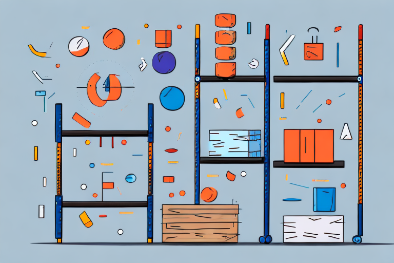 A sturdy pallet rack with various weights on each shelf