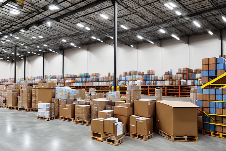 A warehouse filled with various types of products ready for shipment