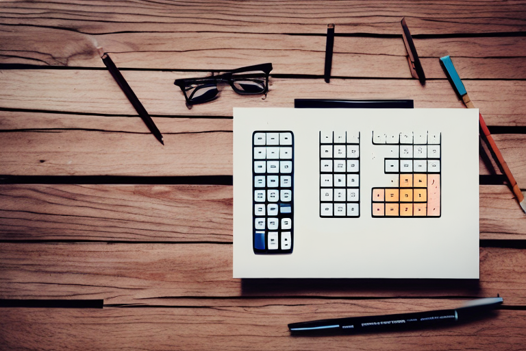 A digital calculator sitting atop a wooden pallet